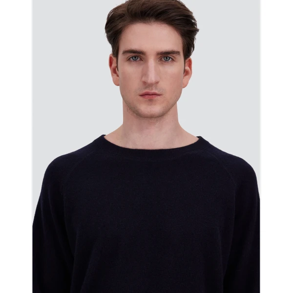 Herno Dark Blue Sweater in Cashmere | Men's Knitwear | Luxury Shoes 