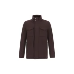 Herno Dark Brown Field Jacket in Cashmere, Wool and Suede Effect | Men's Jackets | Luxury Shoes 
