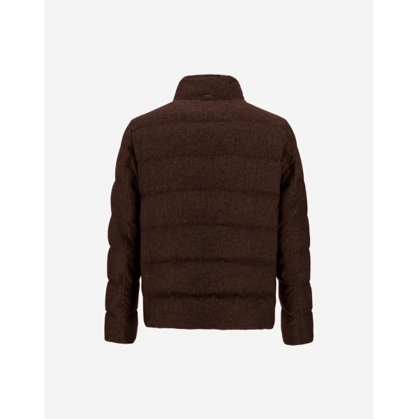 Herno Dark Brown Jacket in Cashmere, Silk and Monogram | Men's Jackets | Luxury Shoes 