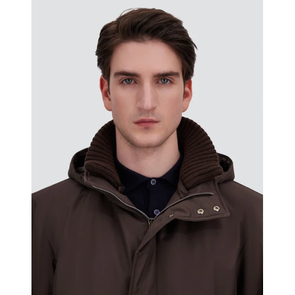 Herno Dark Brown Jacket in New Business and Nylon Ultralight | Men's Jackets | Luxury Shoes 