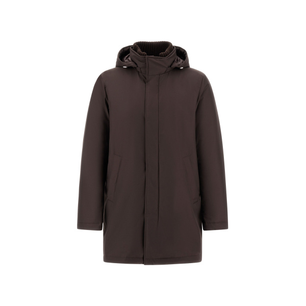 Herno Dark Brown Jacket in New Business and Nylon Ultralight | Men's Jackets | Luxury Shoes 