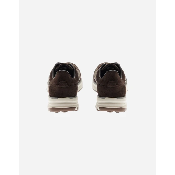 Herno Dark Brown Maggiore Trainers in Suede and Mesh | Men's Sneakers | Luxury Shoes 
