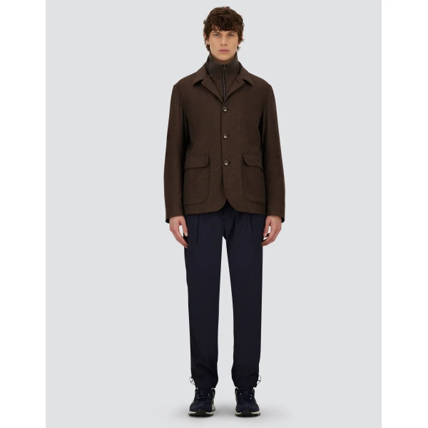 Herno Dark Brown Resort Blazer in Cashmere and Silk | Men's Jackets | Luxury Shoes 