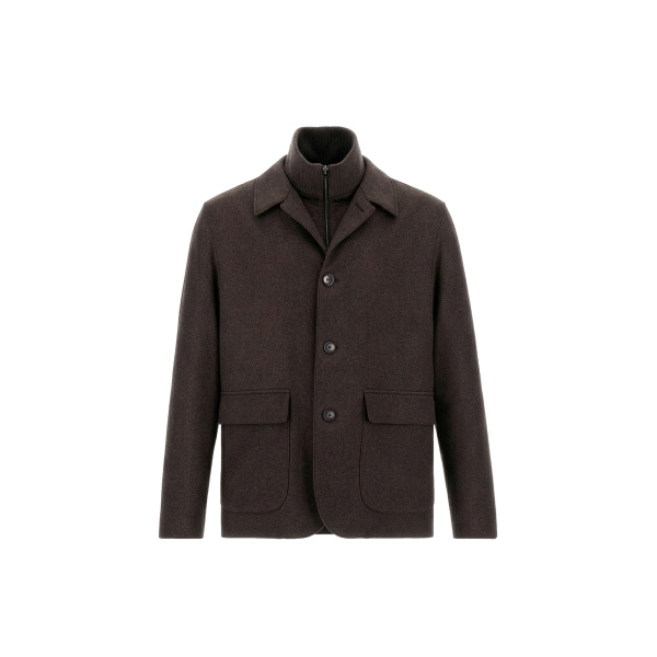 Herno Dark Brown Resort Blazer in Cashmere and Silk | Men's Jackets | Luxury Shoes 