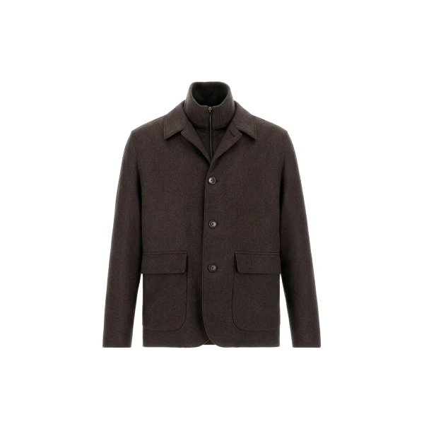 Herno Dark Brown Resort Blazer in Cashmere and Silk | Men's Jackets | Luxury Shoes 