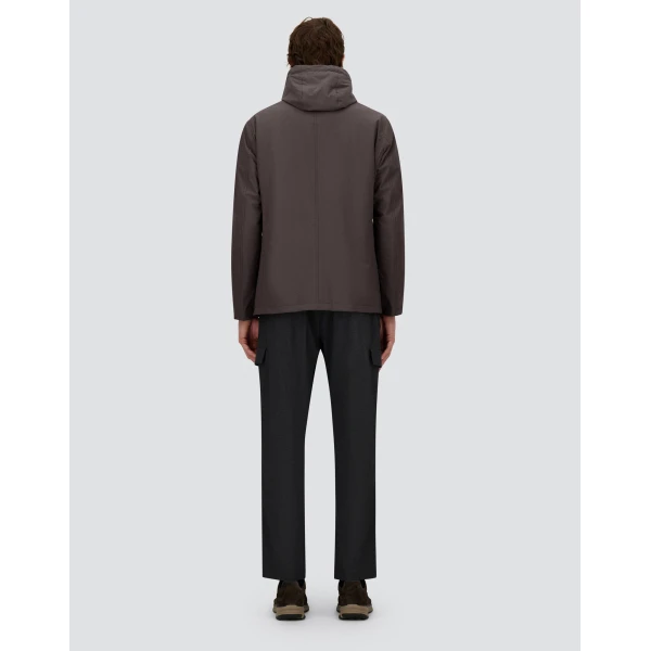 Herno Dark Brown Resort Blazer in Melange-Effect Stretch Nylon | Men's Jackets | Luxury Shoes 