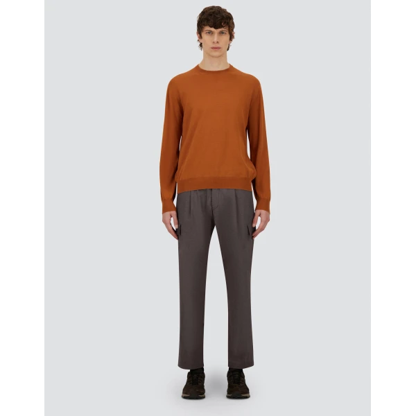 Herno Dark Brown Resort Cargo Trousers in Melange-Effect Stretch Nylon | Men's Trousers | Luxury Shoes 