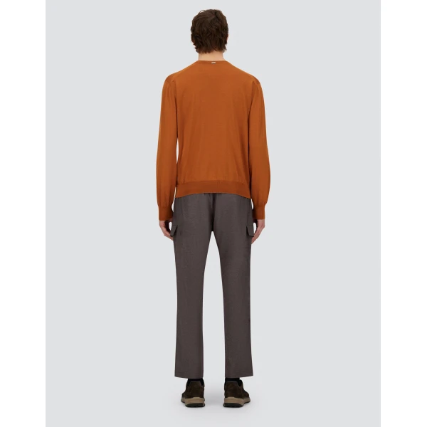 Herno Dark Brown Resort Cargo Trousers in Melange-Effect Stretch Nylon | Men's Trousers | Luxury Shoes 
