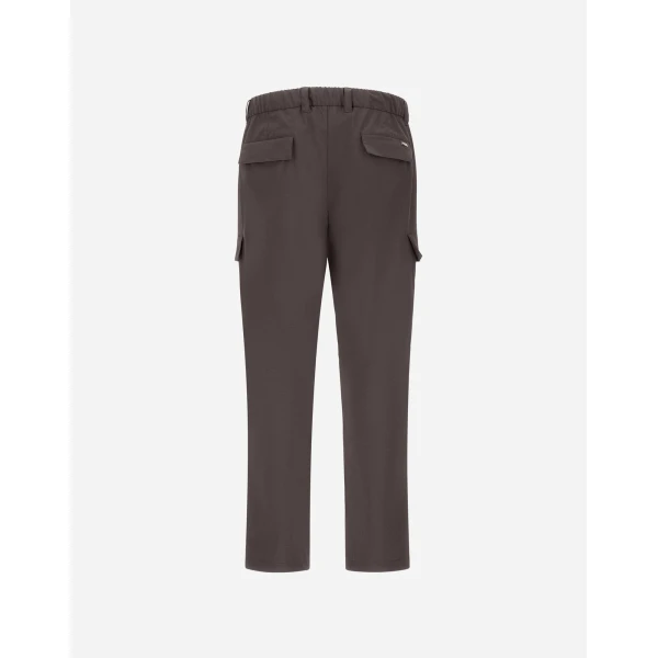 Herno Dark Brown Resort Cargo Trousers in Melange-Effect Stretch Nylon | Men's Trousers | Luxury Shoes 