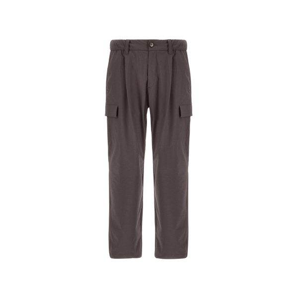Herno Dark Brown Resort Cargo Trousers in Melange-Effect Stretch Nylon | Men's Trousers | Luxury Shoes 