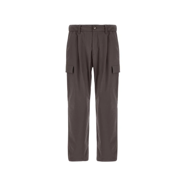Herno Dark Brown Resort Cargo Trousers in Melange-Effect Stretch Nylon | Men's Trousers | Luxury Shoes 