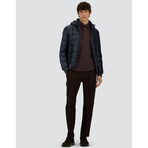 Herno Dark Brown Resort Long-Sleeve Polo Shirt in Wool Jersey with a Shiny Finish | Men's T-Shirts and Polos | Luxury Shoes 