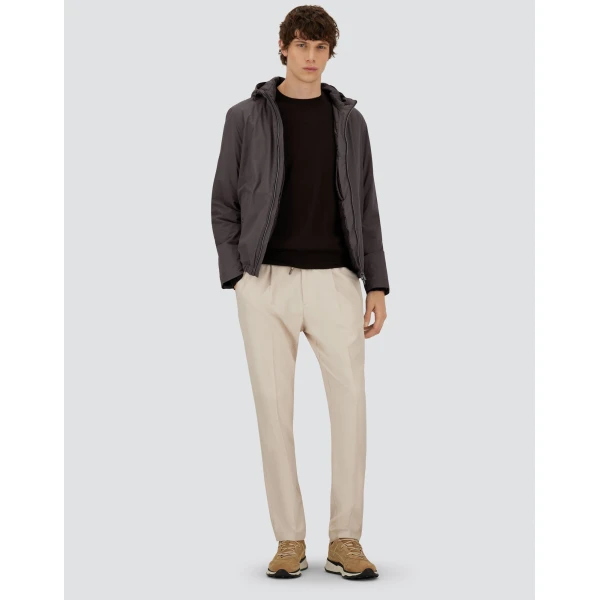 Herno Dark Brown Resort Sweater in Wool and Silk | Men's Knitwear | Luxury Shoes 