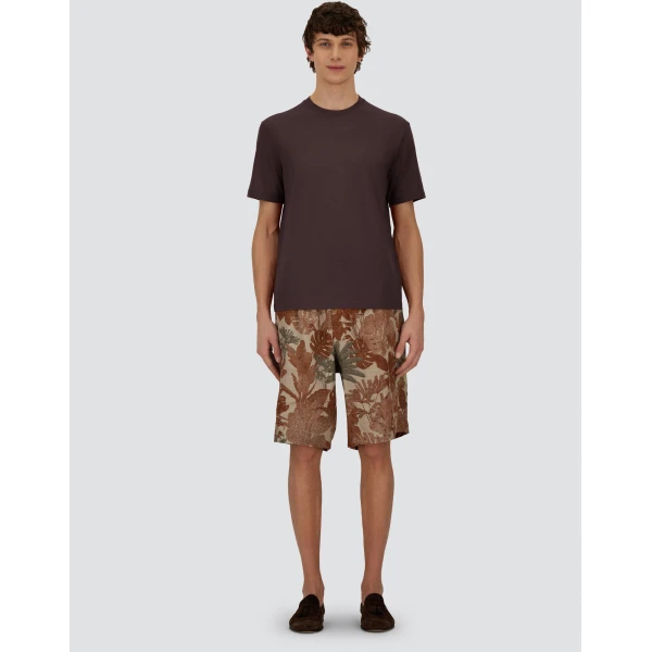 Herno Dark Brown Resort T-Shirt in Wool Jersey with a Shiny Finish | Men's T-Shirts and Polos | Luxury Shoes 