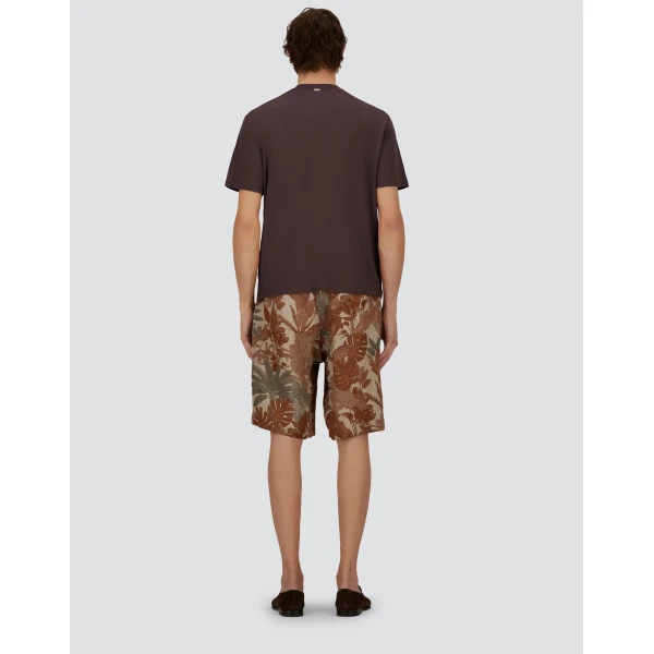 Herno Dark Brown Resort T-Shirt in Wool Jersey with a Shiny Finish | Men's T-Shirts and Polos | Luxury Shoes 