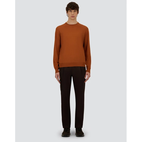 Herno Dark Brown Resort Trousers in Stretch Cotton | Men's Trousers | Luxury Shoes 
