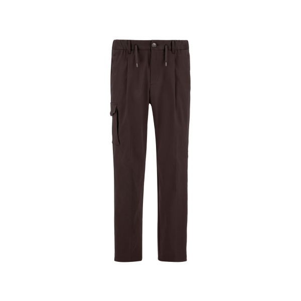 Herno Dark Brown Resort Trousers in Stretch Cotton | Men's Trousers | Luxury Shoes 