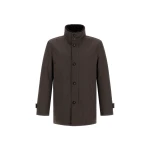 Herno Dark Brown Short Coat in Fine Wool | Men's Coats | Luxury Shoes 