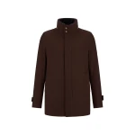 Herno Dark Brown Short Coat in Pure Cashmere and Suede Effect | Men's Coats | Luxury Shoes 