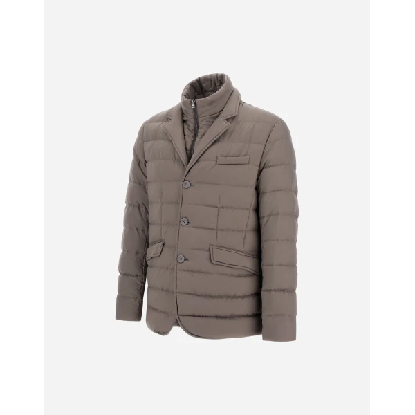 Herno Dark Taupe Blazer in Arendelle and Monogram | Men's Jackets | Luxury Shoes 