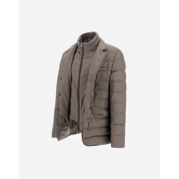 Herno Dark Taupe Blazer in Arendelle and Monogram | Men's Jackets | Luxury Shoes 