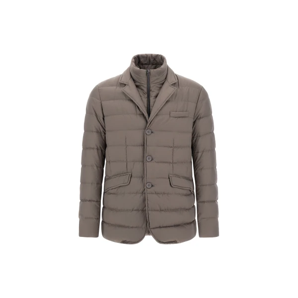 Herno Dark Taupe Blazer in Arendelle and Monogram | Men's Jackets | Luxury Shoes 