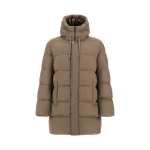 Herno Dark Taupe Long Jacket in Arendelle and Monogram | Men's Jackets | Luxury Shoes 