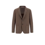 Herno Dark Taupe Resort Blazer in Soft Wool-Effect Jersey | Men's Jackets | Luxury Shoes 