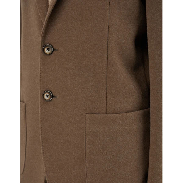 Herno Dark Taupe Resort Blazer in Soft Wool-Effect Jersey | Men's Jackets | Luxury Shoes 