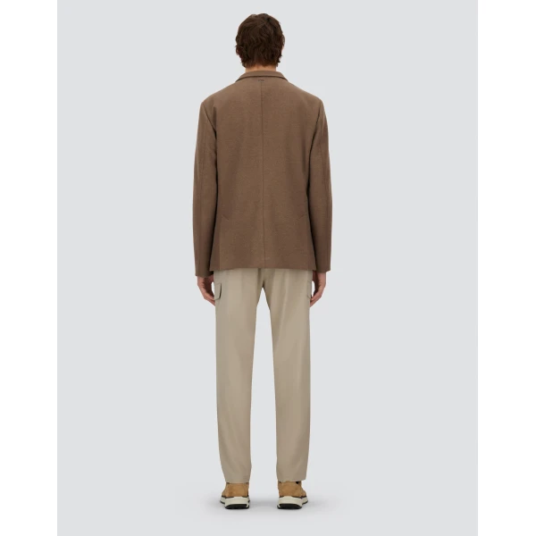 Herno Dark Taupe Resort Blazer in Soft Wool-Effect Jersey | Men's Jackets | Luxury Shoes 