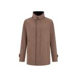 Herno Dark Taupe Short Coat in Pure Cashmere and Suede Effect | Men's Coats | Luxury Shoes 