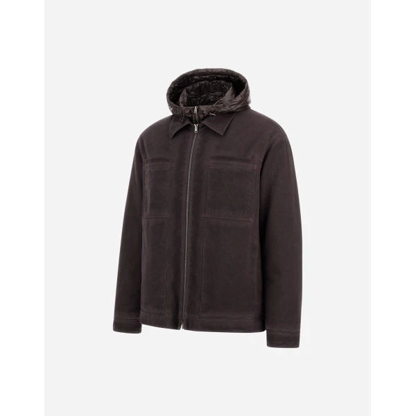 Herno Denim-Effect Gabardine and Nylon Ultralight Jacket in Dark Brown | Men's Jackets | Luxury Shoes 