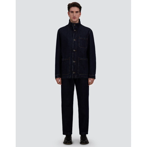 Herno Denim Jacket in Navy Blue | Men's Jackets | Luxury Shoes 