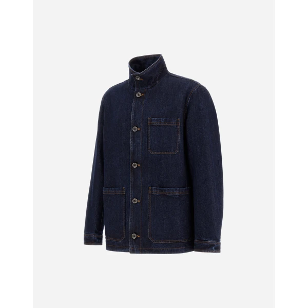 Herno Denim Jacket in Navy Blue | Men's Jackets | Luxury Shoes 