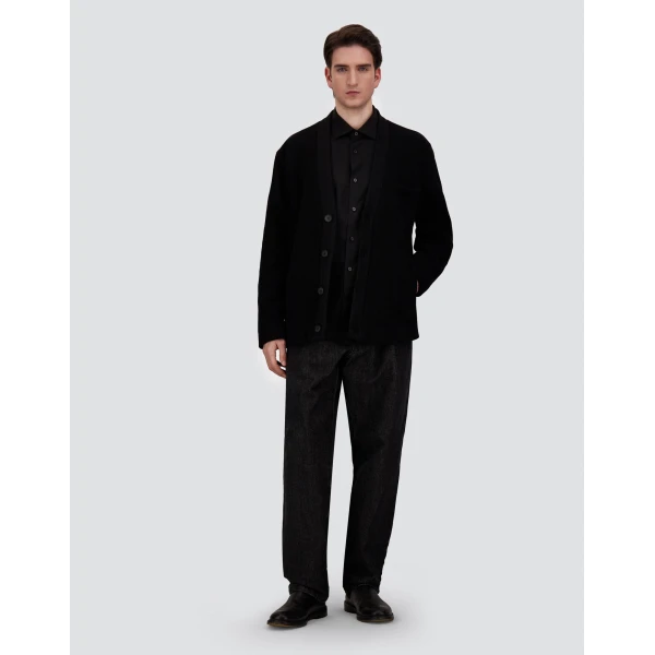 Herno Double Wool Twill Jacket in Black | Men's Jackets | Luxury Shoes 
