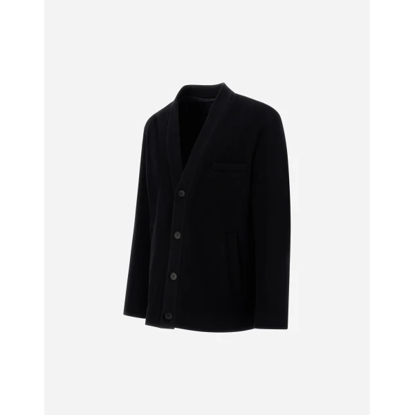 Herno Double Wool Twill Jacket in Black | Men's Jackets | Luxury Shoes 