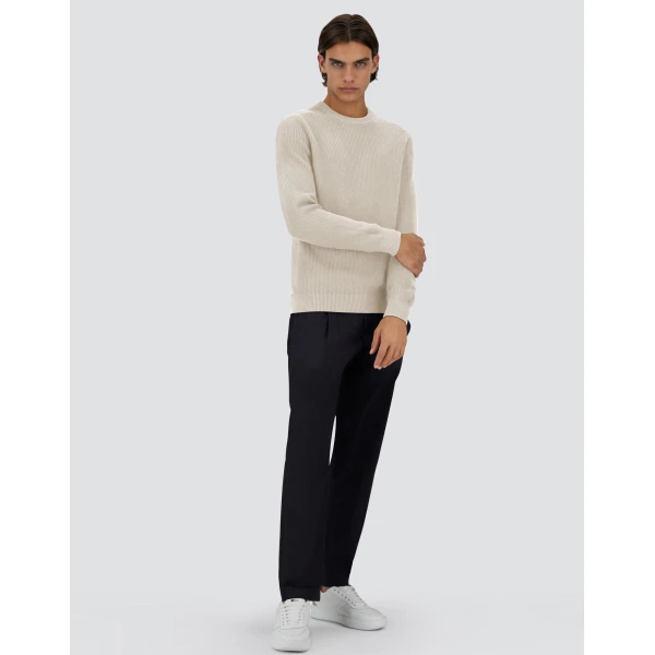 Herno Dry Cotton Knit Sweater in Natural | Men's Knitwear | Luxury Shoes 