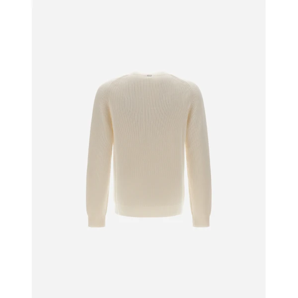 Herno Dry Cotton Knit Sweater in Natural | Men's Knitwear | Luxury Shoes 