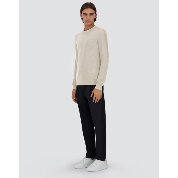 Herno Dry Cotton Knit Sweater in Natural | Men's Knitwear | Luxury Shoes 