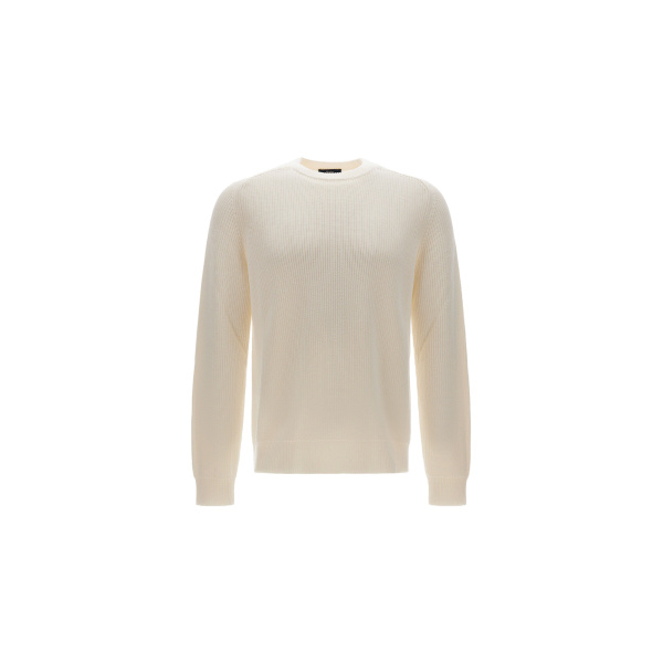 Herno Dry Cotton Knit Sweater in Natural | Men's Knitwear | Luxury Shoes 