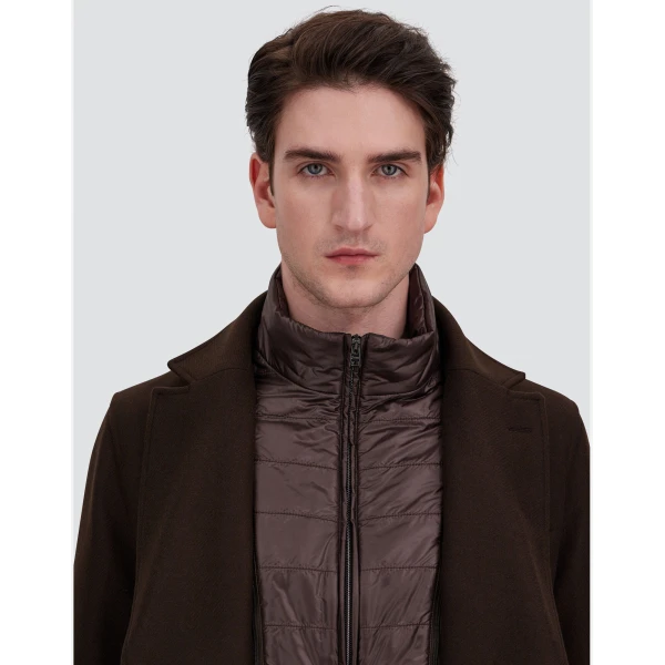 Herno Ecowool and Nylon Ultralight Coat in Dark Brown | Men's Coats | Luxury Shoes 
