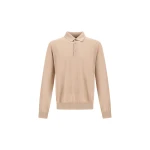 Herno Ecru Resort Polo Shirt in Wool and Silk Knit | Men's T-Shirts and Polos | Luxury Shoes 