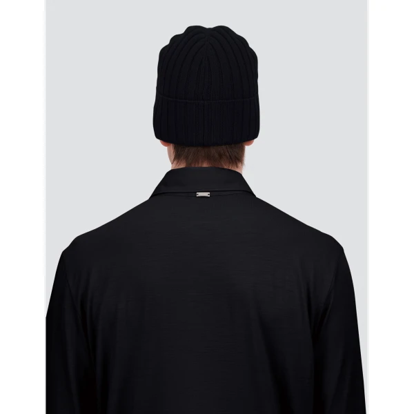 Herno English Rib Cashmere Beanie in Dark Blue | Men's Hats | Luxury Shoes 