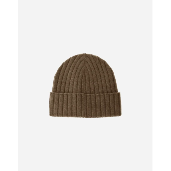 Herno English Rib Cashmere Beanie in Light Military | Men's Hats | Luxury Shoes 