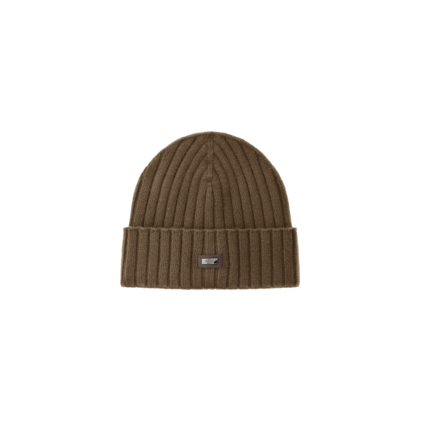 Herno English Rib Cashmere Beanie in Light Military | Men's Hats | Luxury Shoes 