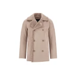 Herno Faux Shearling Peacoat in Pearl Grey | Men's Coats | Luxury Shoes 