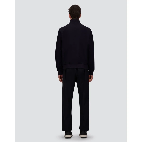 Herno Fine Wool Bomber Jacket in Navy Blue | Men's Jackets | Luxury Shoes 
