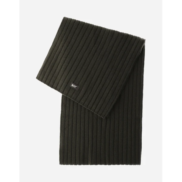 Herno Fisherman's Rib Cashmere Scarf in Light Military | Men's Scarves | Luxury Shoes 