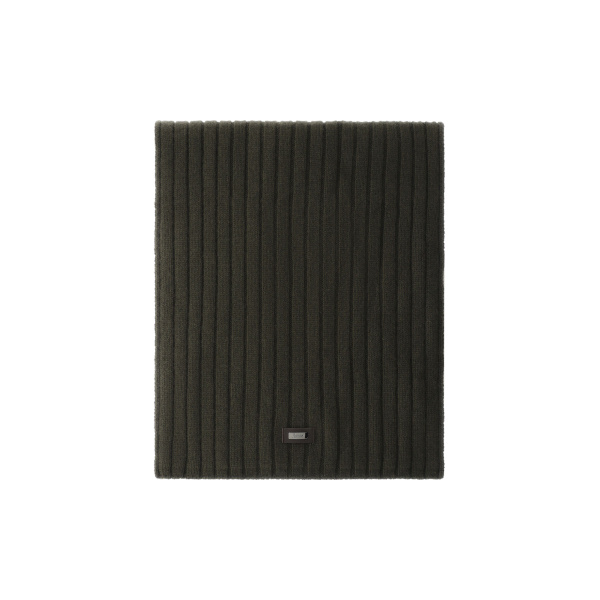 Herno Fisherman’s Rib Cashmere Scarf in Light Military