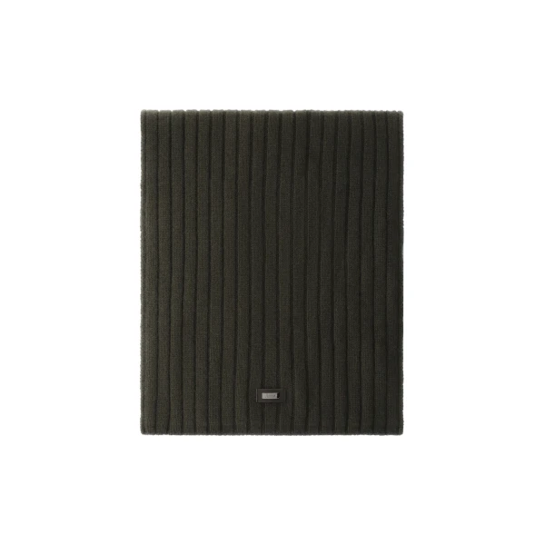 Herno Fisherman’s Rib Cashmere Scarf in Light Military